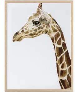 Urban Road Giraffe I Print Oak Frame
