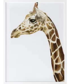 Urban Road Giraffe I Print White Frame