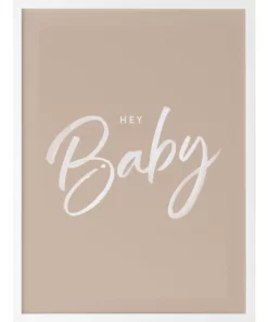 Urban Road Hey Baby Print White Frame