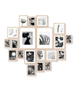 Cooper & Co Instant Gallery Wall 20 Piece Frame Set Oak
