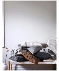 Aura Home Herringbone Rectangle Cushion in Charcoal 5 Aura Home Herringbone Rectangle Cushion in Charcoal -Home Decor Shop 814057390 814031650 3 720x928