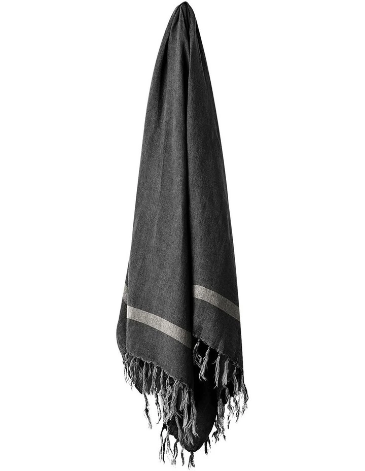 Aura Home Herringbone Throw in Charcoal 1 Aura Home Herringbone Throw in Charcoal