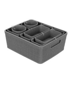 BOX SWEDEN 10pc Ivy Weave Basket Home Organisation Set Storage Container Assort. -Home Decor Shop 814098520 4 720x928
