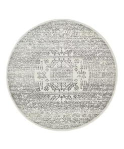 Rug Culture Chrome Addison Silver Round Rug