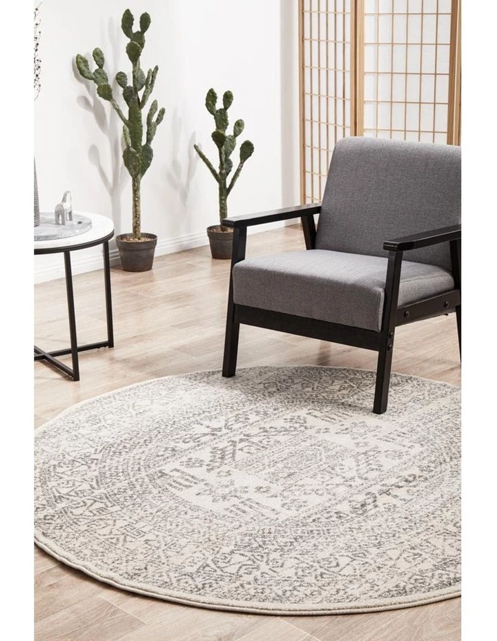 Rug Culture Chrome Addison Silver Round Rug 2 Rug Culture Chrome Addison Silver Round Rug - Image 2