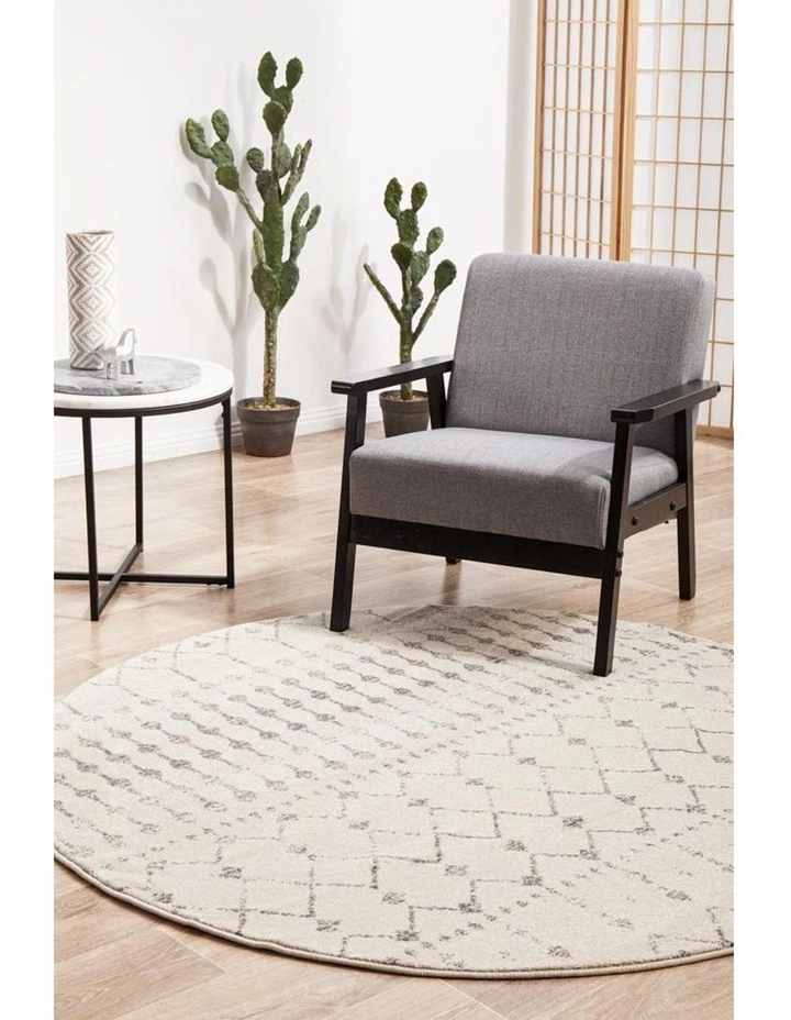 Rug Culture Chrome Elsa Silver Round Rug 2 Rug Culture Chrome Elsa Silver Round Rug - Image 2