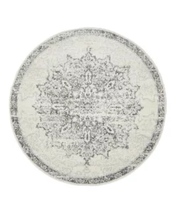 Rug Culture Chrome Rita Silver Round Rug