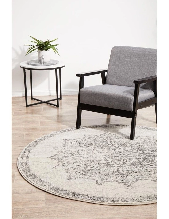 Rug Culture Chrome Rita Silver Round Rug 2 Rug Culture Chrome Rita Silver Round Rug - Image 2