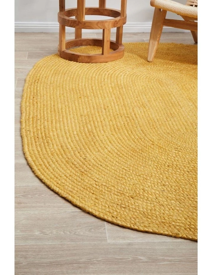 Rug Culture Bondi Yellow Oval Rug 2 Rug Culture Bondi Yellow Oval Rug - Image 2