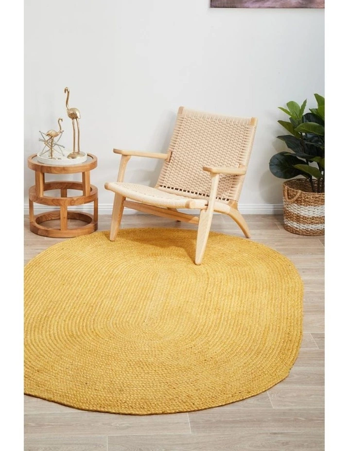 Rug Culture Bondi Yellow Oval Rug 3 Rug Culture Bondi Yellow Oval Rug - Image 3