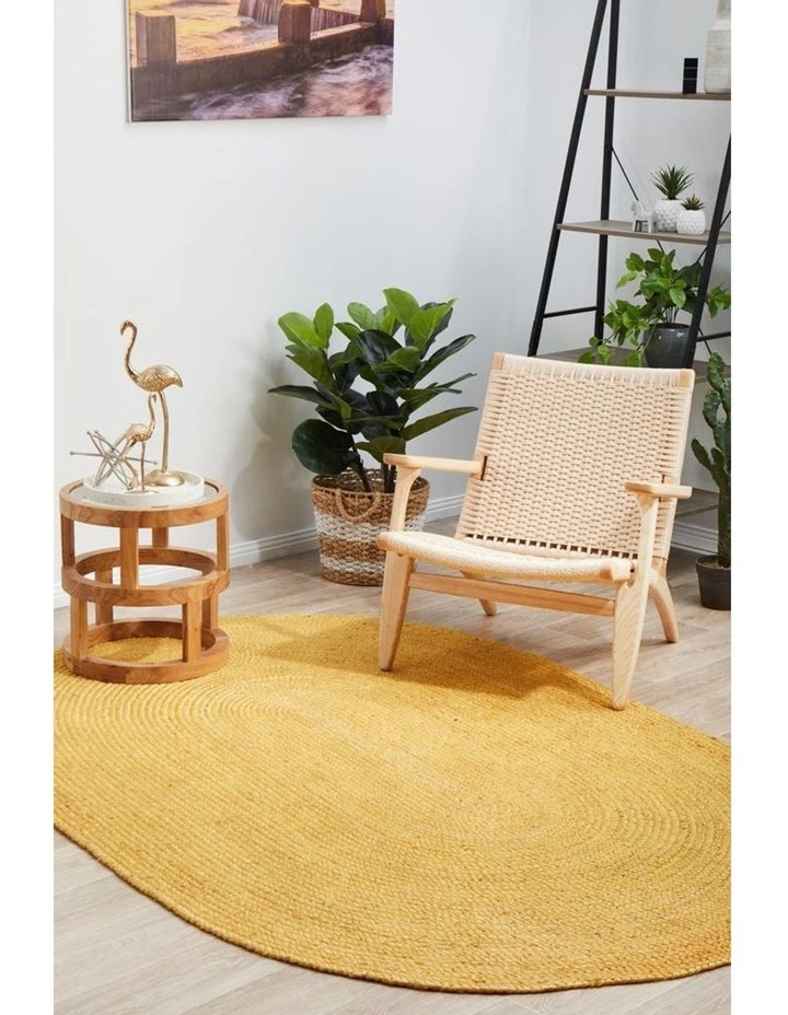 Rug Culture Bondi Yellow Oval Rug 4 Rug Culture Bondi Yellow Oval Rug - Image 4