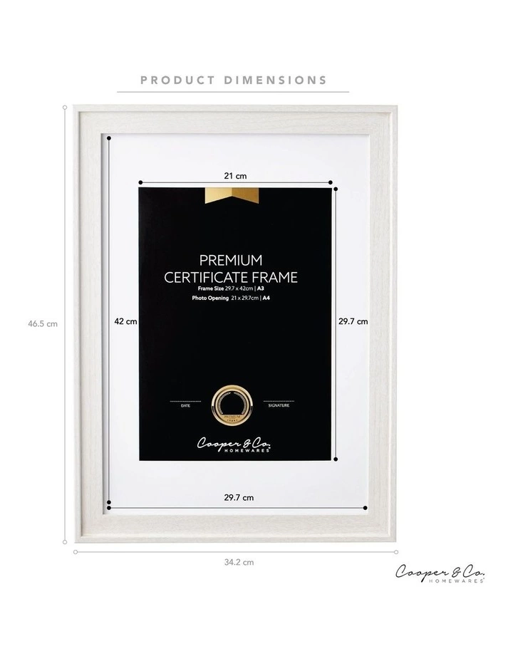 Cooper & Co 2pk A3 Noose Certificate Frame White 6 Cooper & Co 2pk A3 Noose Certificate Frame White - Image 6