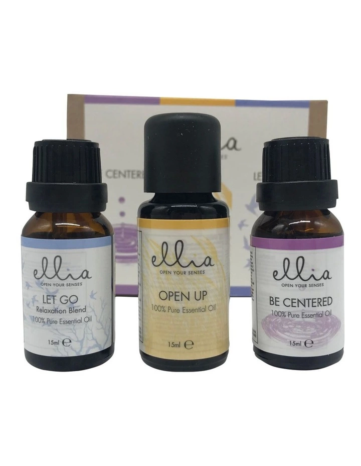 Ellia Be Centered/Let go/Open up Essential Oil 15ml 3 Pack 1 Ellia Be Centered/Let go/Open up Essential Oil 15ml 3 Pack