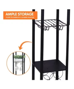 Sarantino Metal Etagere Floor Lamp Stand Shade With Wine Holder Shelf Shelves Storage -Home Decor Shop 828975700 5 720x928