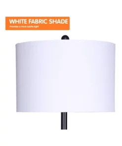 Sarantino Metal Floor Lamp Stand Black Post In Round Shade Marble Finish Shelves White -Home Decor Shop 828975970 3 720x928