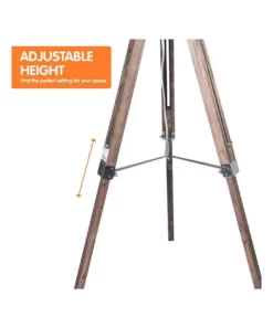 Sarantino Solid Wood Tripod Floor Lamp Adjustable Height Stand Black Linen Round Shade 9 Sarantino Solid Wood Tripod Floor Lamp Adjustable Height Stand Black Linen Round Shade -Home Decor Shop 828976150 4 720x928