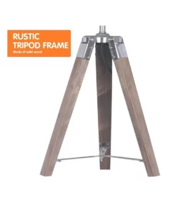 Sarantino Wooden Tripod Table Lamp With Black Linen Taper Fabric Round Shade Reading Light -Home Decor Shop 828976240 4 720x928