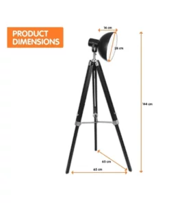 Sarantino Tripod Floor Spot Lamp With Adjustable Height Metal Shade Black Reading Light 11 Sarantino Tripod Floor Spot Lamp With Adjustable Height Metal Shade Black Reading Light -Home Decor Shop 828976330 5 720x928