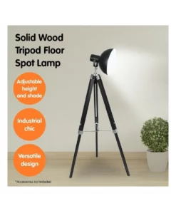 Sarantino Tripod Floor Spot Lamp With Adjustable Height Metal Shade Black Reading Light 13 Sarantino Tripod Floor Spot Lamp With Adjustable Height Metal Shade Black Reading Light -Home Decor Shop 828976330 7 720x928