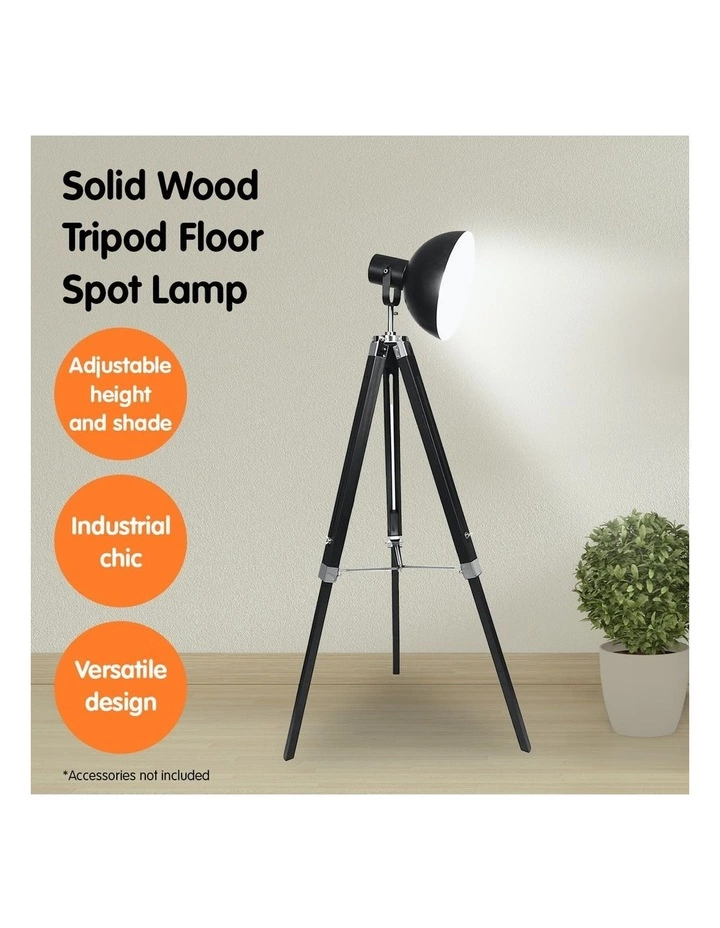 Sarantino Tripod Floor Spot Lamp With Adjustable Height Metal Shade Black Reading Light 7 Sarantino Tripod Floor Spot Lamp With Adjustable Height Metal Shade Black Reading Light - Image 7