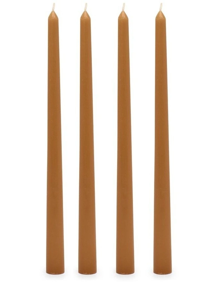 Salt&Pepper Spa Tapered Candle Set - 30cm - Set of 4 - Tan 2 Salt&Pepper Spa Tapered Candle Set - 30cm - Set of 4 - Tan - Image 2