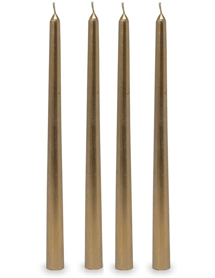 Salt&Pepper Spa Tapered Candle Set - 30cm - Set of 4 - Gold 2 Salt&Pepper Spa Tapered Candle Set - 30cm - Set of 4 - Gold - Image 2
