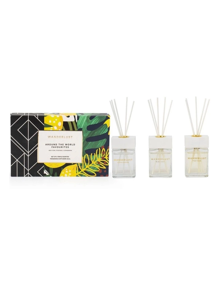 Salt&Pepper Wanderlust Favourites Diffuser Set - 45ml - Set of 3 - Copacabana, Positano & New York 2 Salt&Pepper Wanderlust Favourites Diffuser Set - 45ml - Set of 3 - Copacabana, Positano & New York - Image 2