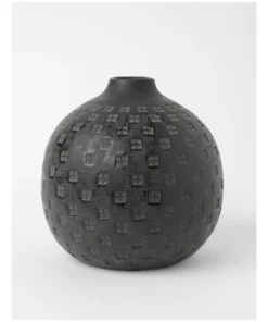Darren Palmer Black Textured Vase 20cm