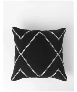 Darren Palmer Dp Castille Diamond Woven Cushion Black