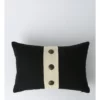 Darren Palmer Andros Jute Panel With Button Trims Breakfast Cushion Black