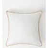 Australian House & Garden Brighton Jute Blanket Stitch Cotton Cushion White