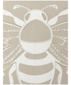 Heritage Mellifera Embroidered Bee Cushion Natural -Home Decor Shop 832960720 3 720x928