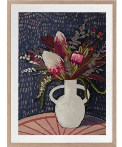 Urban Road Flora Australis Print Oak Frame