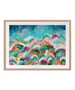 Urban Road Rainbow Hills Print Oak Frame