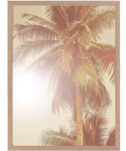 Urban Road Sunkissed Palm Print Oak Frame