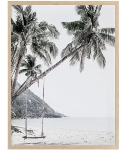 Urban Road Swing Life Away Print Oak Frame