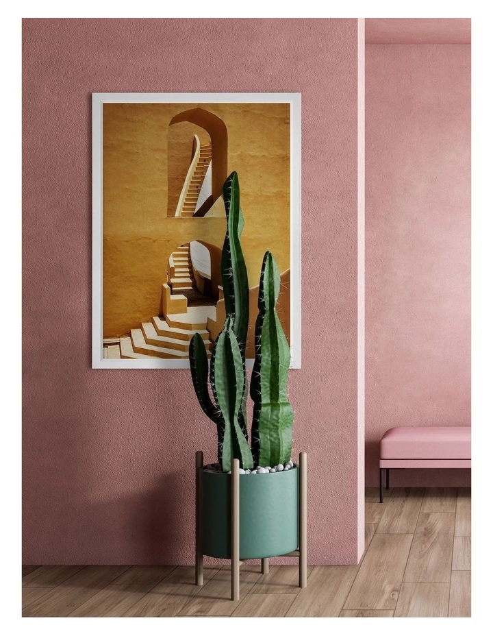 Urban Road Winding Staircase Mustard Print Oak Frame 2 Urban Road Winding Staircase Mustard Print Oak Frame - Image 2