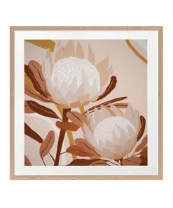 Urban Road Autumnal Australis Print Oak Frame