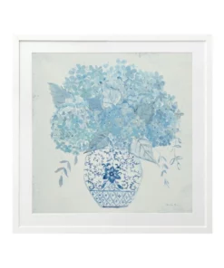 Urban Road Ginger Jar Hydrangea Print White Frame