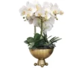 Vicky Yao Luxury Artificial Orchids Arrangemen in Golden Trangle Ball Vase