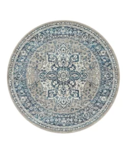 Rug Culture Babylon 207 Blue Round Rug