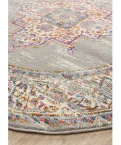 Rug Culture Babylon 211 Grey Round Rug -Home Decor Shop 838362610 3 720x928