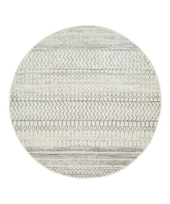 Rug Culture Chrome Harper Silver Round Rug
