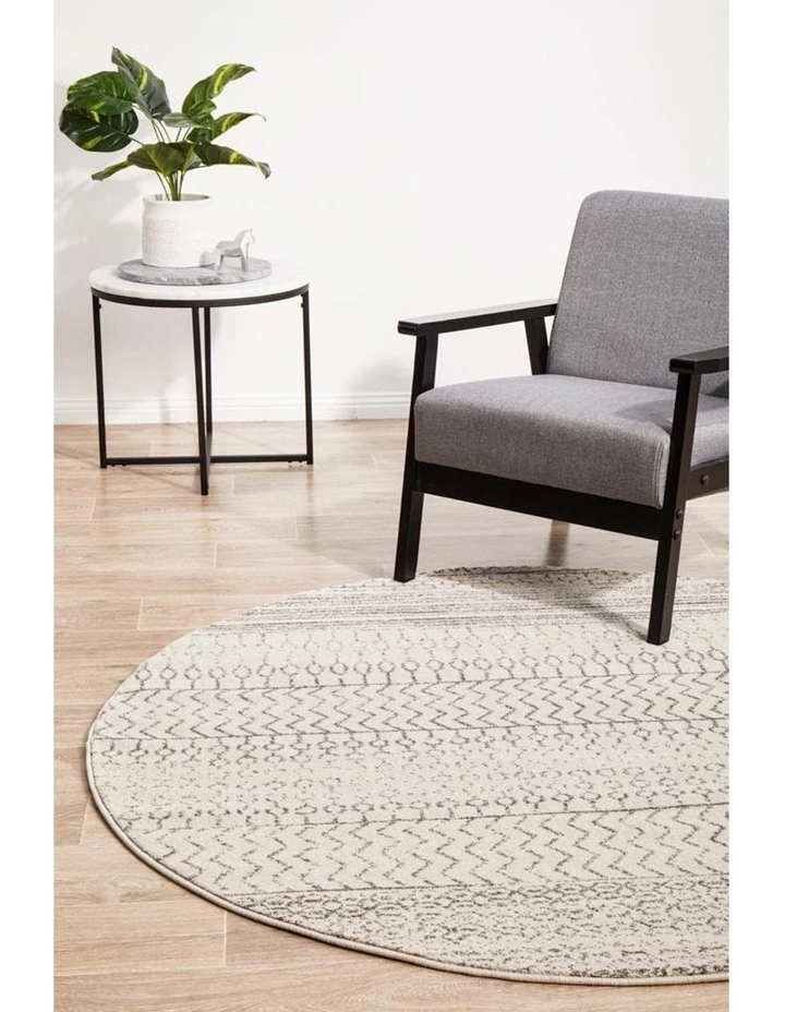 Rug Culture Chrome Harper Silver Round Rug 2 Rug Culture Chrome Harper Silver Round Rug - Image 2