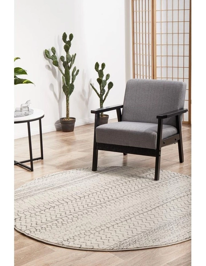 Rug Culture Chrome Harper Silver Round Rug 3 Rug Culture Chrome Harper Silver Round Rug - Image 3