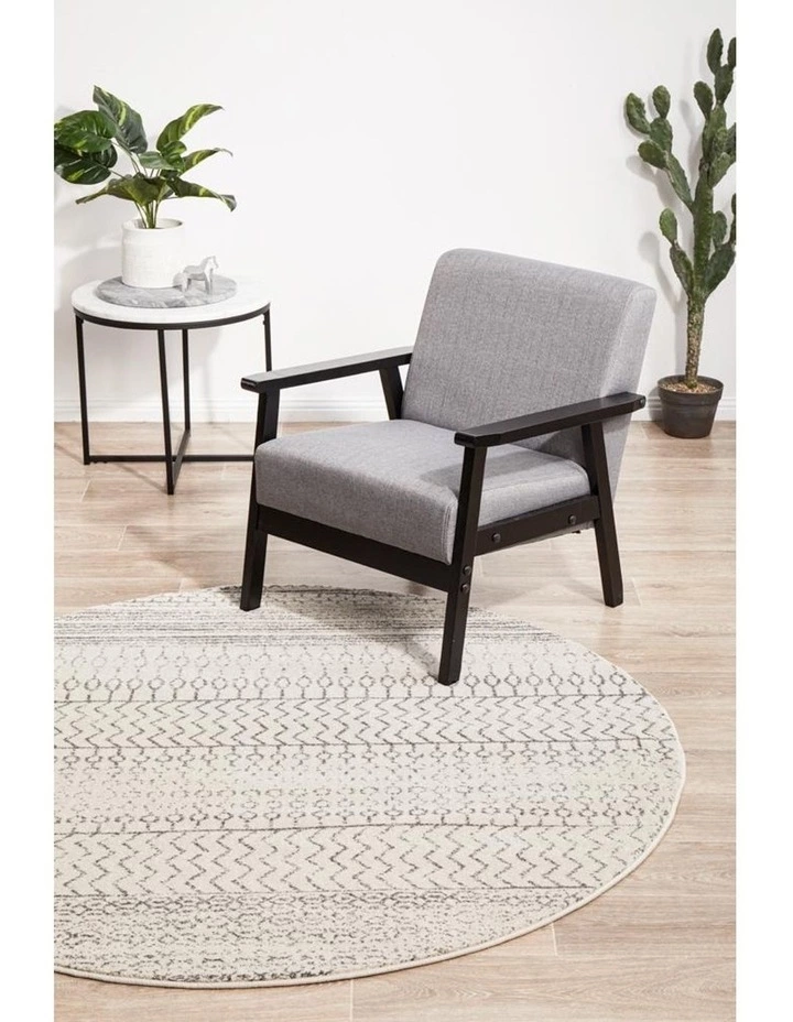 Rug Culture Chrome Harper Silver Round Rug 4 Rug Culture Chrome Harper Silver Round Rug - Image 4