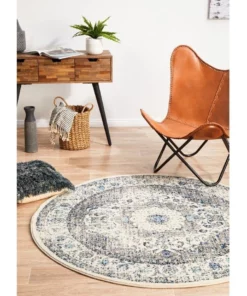 Rug Culture Evoke Mist White Transitional Round Rug -Home Decor Shop 838362880 4 720x928