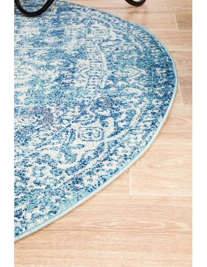 Rug Culture Evoke Muse Blue Transitional Round Rug 6 Rug Culture Evoke Muse Blue Transitional Round Rug - Image 6