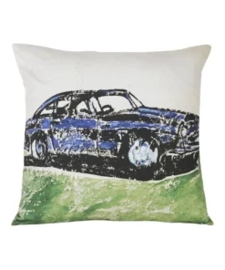 Bromley Vintage Car Cushion Blue