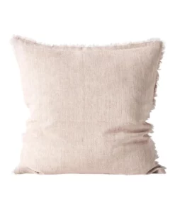 Aura Home Vintage Linen Fringe Cushion Shell